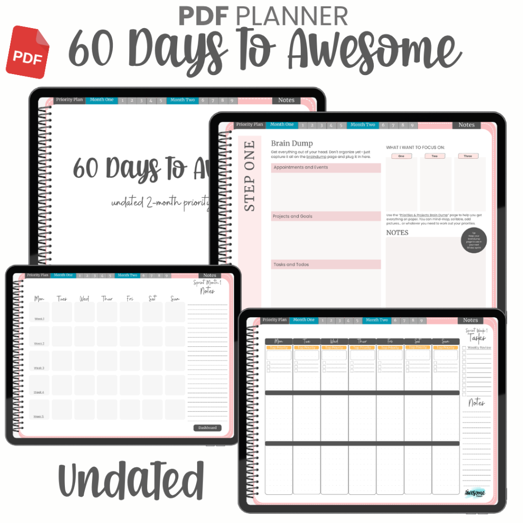 60 Days to Awesome Digital Planner